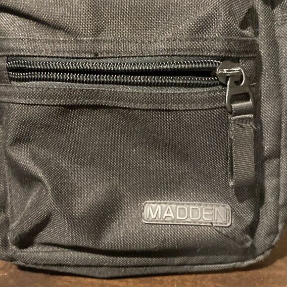 Madden Black Three Compartment Sling Travel Bag - Picture 2 of 12